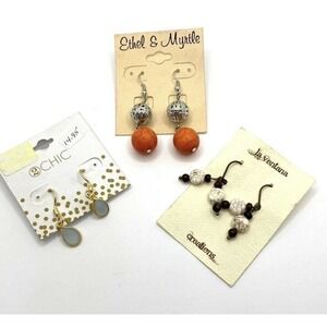 Earrings Lot 3 Pairs New Dangles Drops Jewelry Fashion